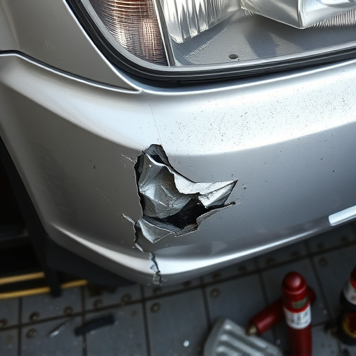 damaged car bumper