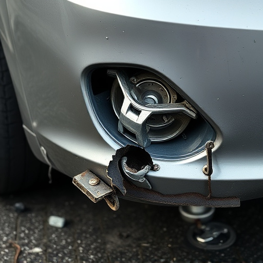 damaged car bumper