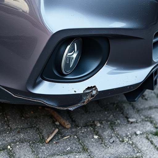damaged car bumper