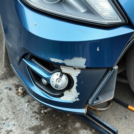 damaged car bumper