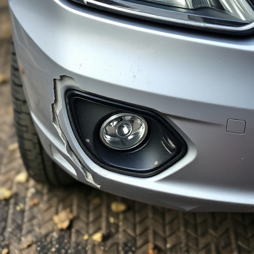 damaged car bumper