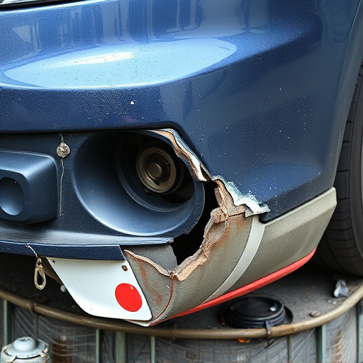damaged car bumper