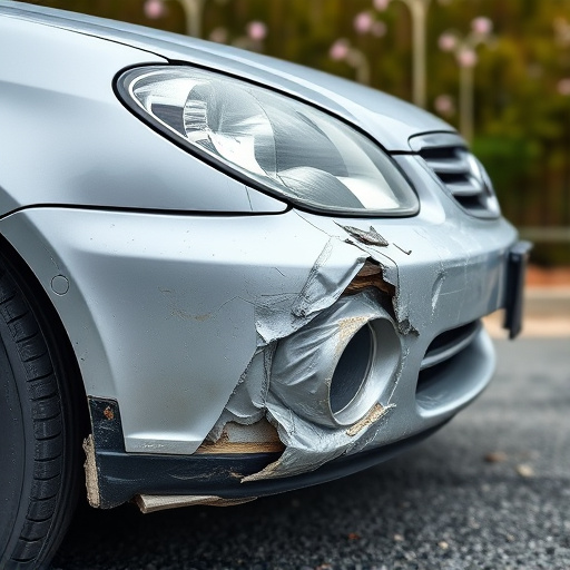 damaged car bumper
