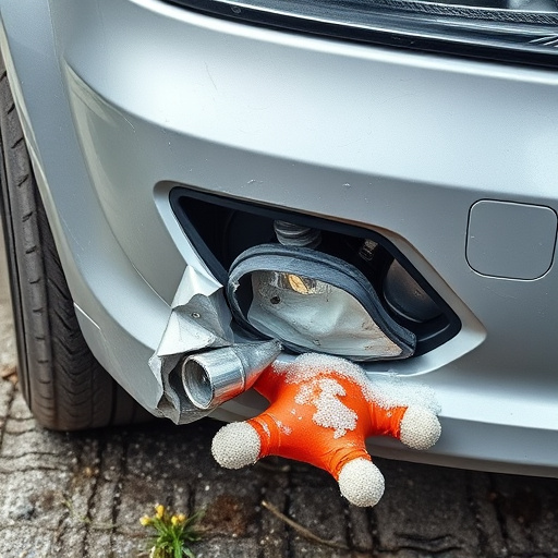 damaged car bumper