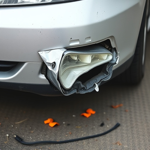 damaged car bumper