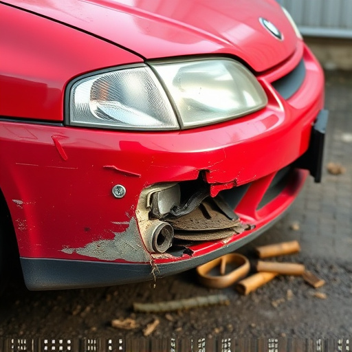 damaged car bumper