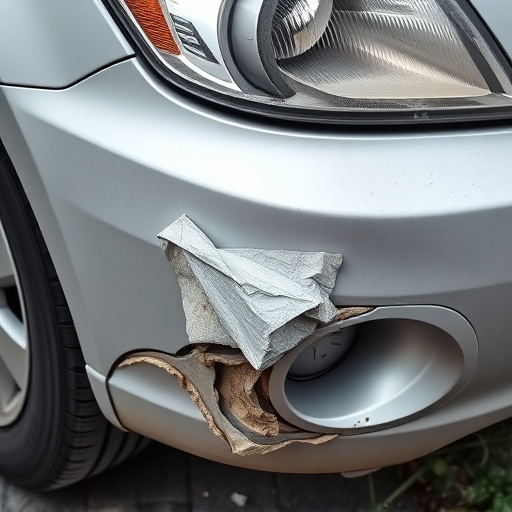 damaged car bumper