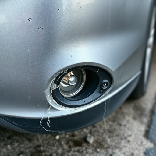 damaged car bumper