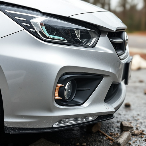 damaged car bumper