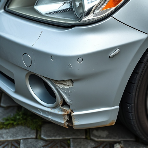 damaged car bumper