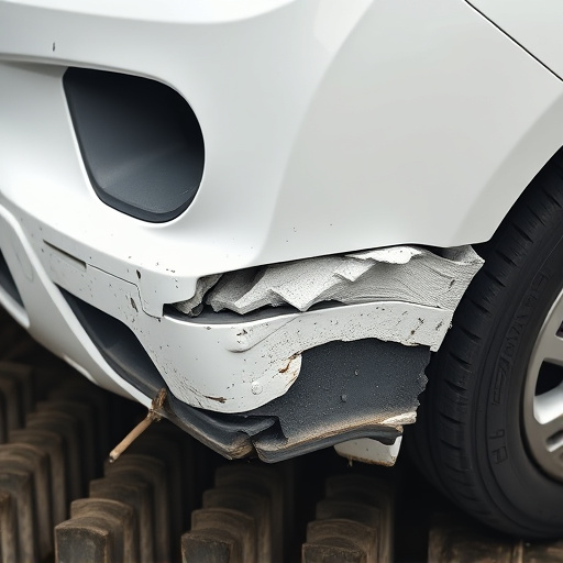 damaged car bumper