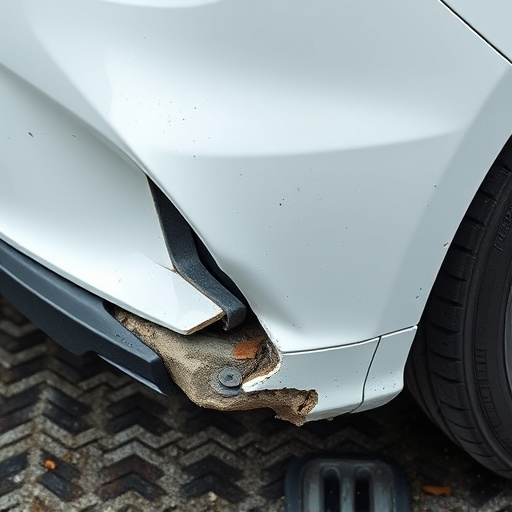 damaged car bumper