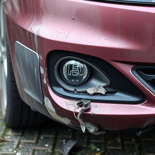 damaged car bumper