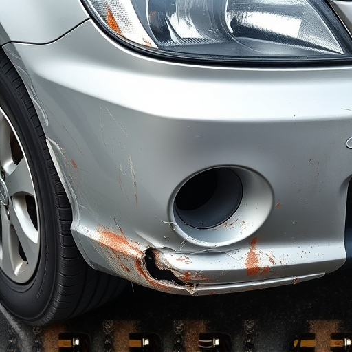 damaged car bumper