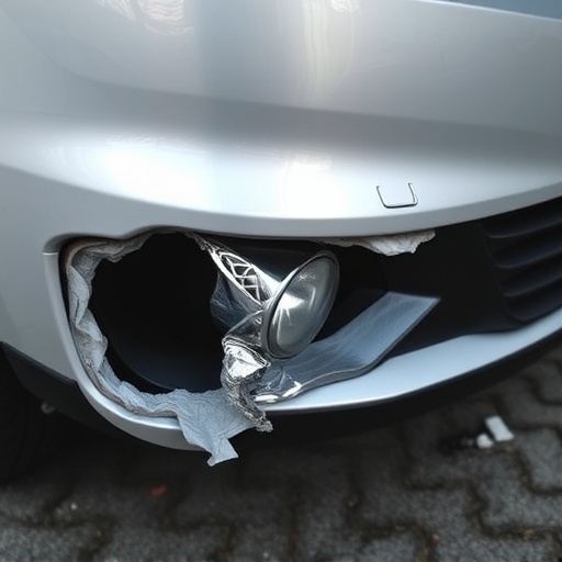damaged car bumper