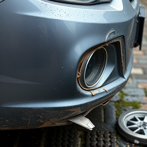 damaged car bumper
