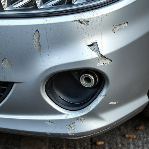 damaged car bumper