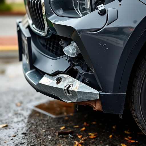damaged car bumper