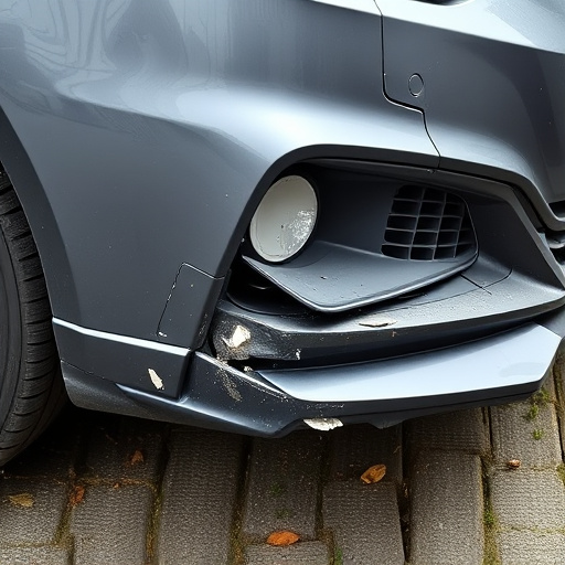 damaged car bumper