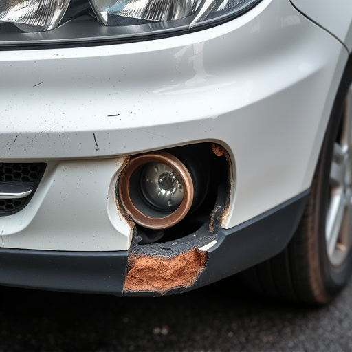 damaged car bumper