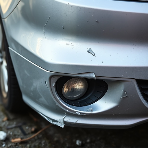 damaged car bumper