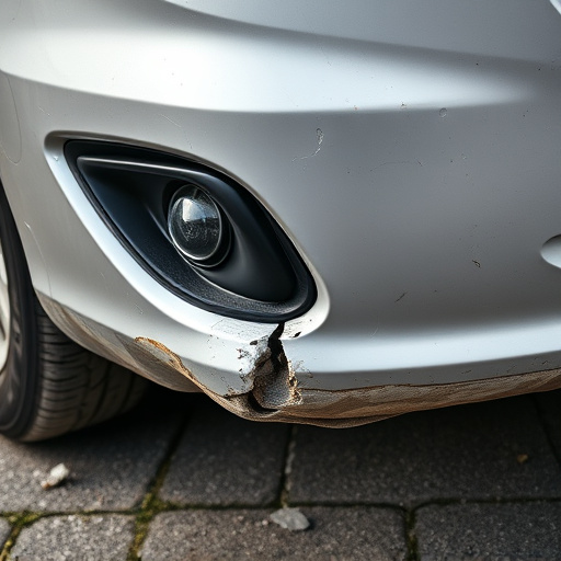 damaged car bumper