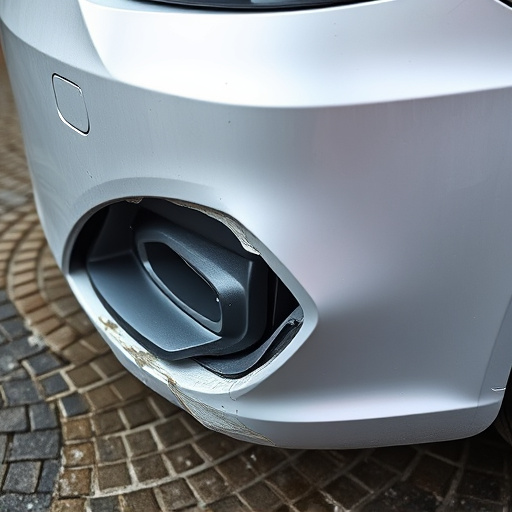 damaged car bumper