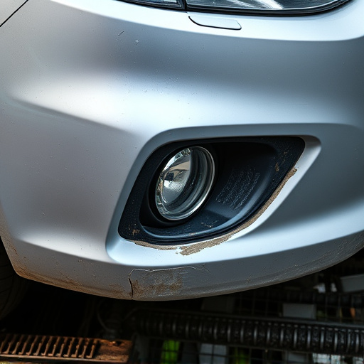 damaged car bumper