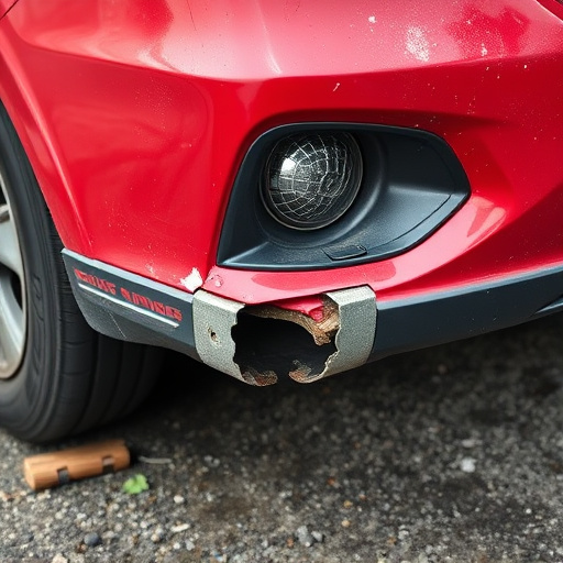 damaged car bumper