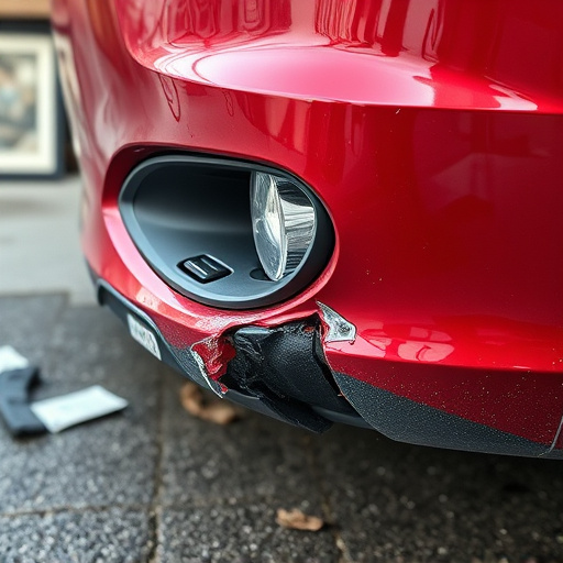 damaged car bumper