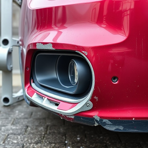 damaged car bumper