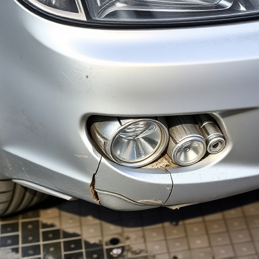 damaged car bumper