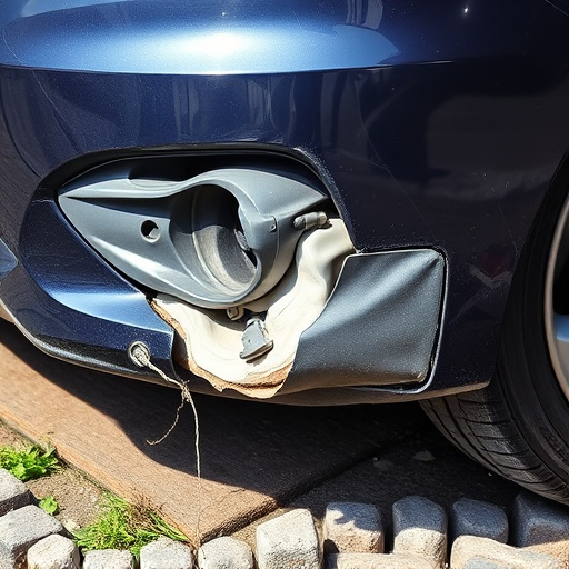 damaged car bumper