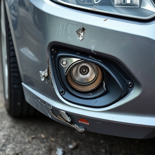 damaged car bumper