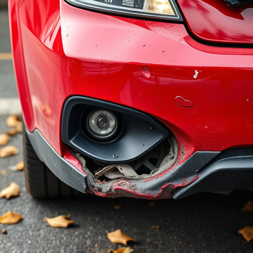 damaged car bumper