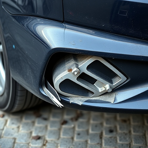 damaged car bumper