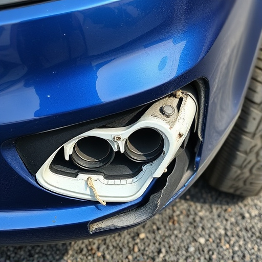 damaged car bumper