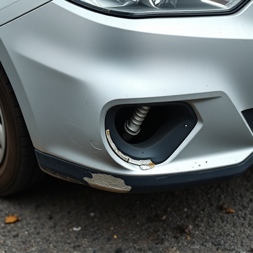 damaged car bumper