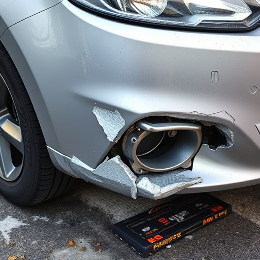 damaged car bumper