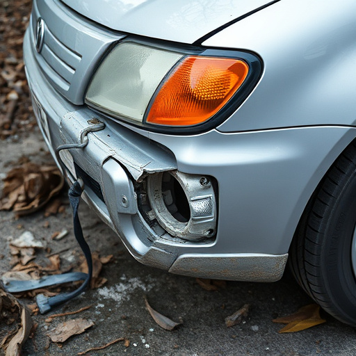 damaged car bumper