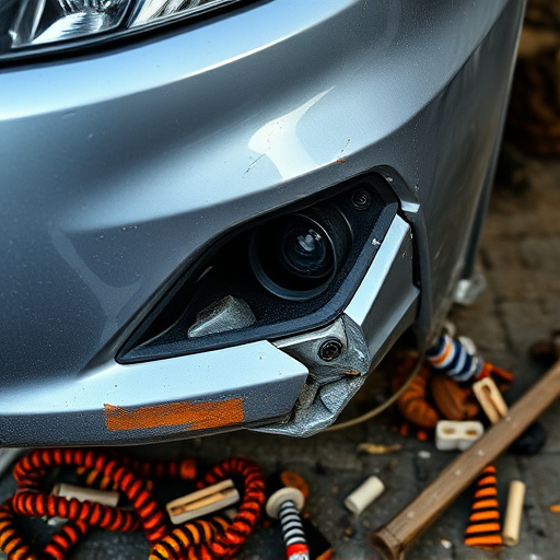damaged car bumper