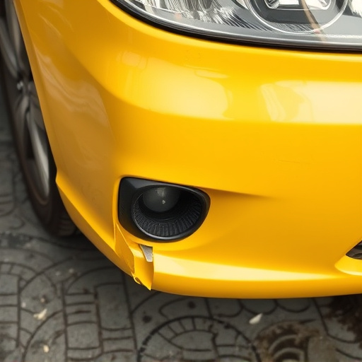 damaged car bumper