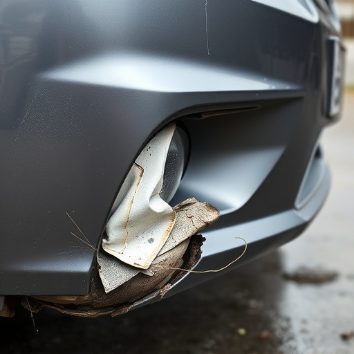 damaged car bumper