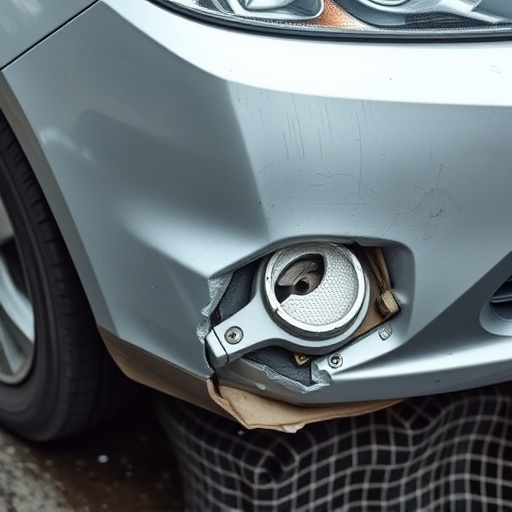 damaged car bumper