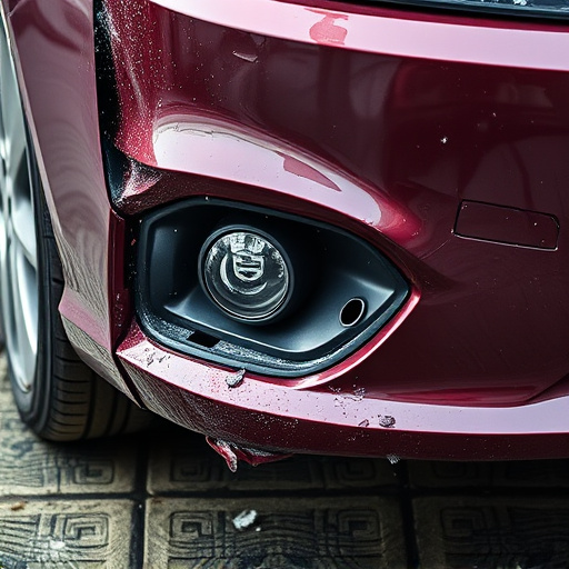 damaged car bumper