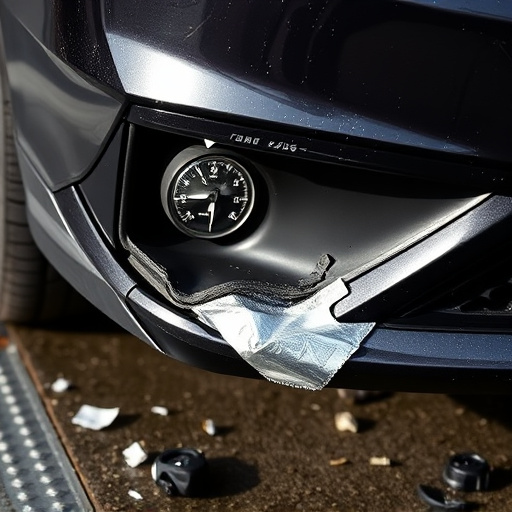 damaged car bumper