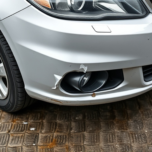 damaged car bumper
