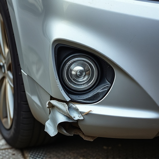 damaged car bumper