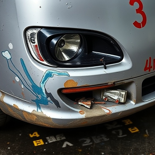 damaged car bumper