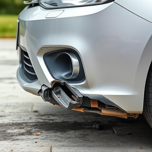 damaged car bumper